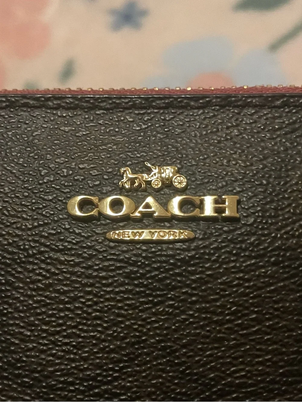 🌟BNWOT Coach Double Zip Wristlet - Chic Signature Brown Canvas with Pink Trim🌟